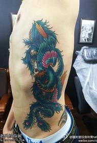 cintura fénix tesoro azul hermoso tatuaje patrón