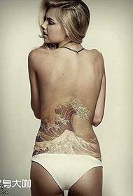 Taille Waasser Wave Tattoo Muster