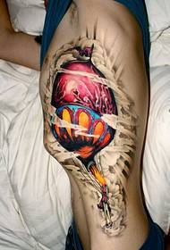 personības modes viduklis Krāsu karstā gaisa balona tetovējuma modeļa ieteiktais attēls