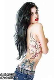 cintura hermoso árbol tatuaje patrón