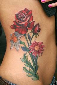 mtindo wa kike kiuno nzuri rose picha ya tattoo picha