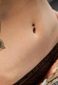 girls waist color swallows beautiful tattoo