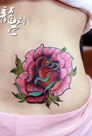 derék gyönyörű aranyos nagy virág gyönyörű tetoválás minta