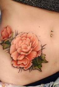 talie frumoasă tatuaj floare seducătoare
