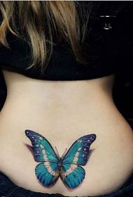 ファッショナブルな女性の背中の腰は、見栄えの良い色の蝶のパターン画像をパーソナライズ