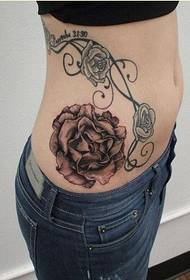 γυναικεία μόδα μέση αρκετά όμορφη floral τατουάζ μοτίβο Εικόνα