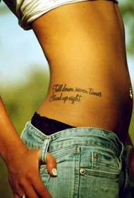 tatuaggio di carattere inglese della vita della ragazza