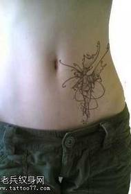 model de tatuaj fată linie talie
