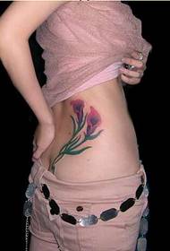 особи жіночої талії красиві кольорові тюльпани татуювання малюнок