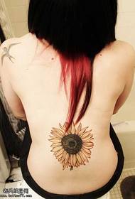 шема на тетоважа на сончоглед од половината