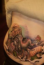 figura tatuazhi elefant i pasur me bel të belit