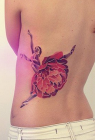 splendido modello di tatuaggio di una ragazza che balla