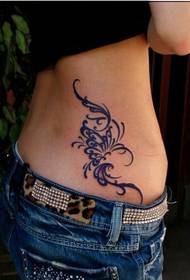 skoonheid middellyf mode mooi kleur vlinder totem tatoeëermerk prentjie
