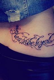bloem lichaam Engels woord terug taille tattoo