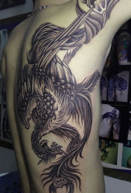 male back personality tattoo 69071-female back waist personality star totem tattoo