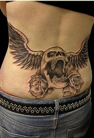 immagine del modello del tatuaggio del cranio delle ali di personalità della vita di modo