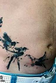 tinta tato pola pinggang burung