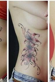 melko kaunis vyötärö vyötärö kukka tatuointi kuva nauttia kuvasta