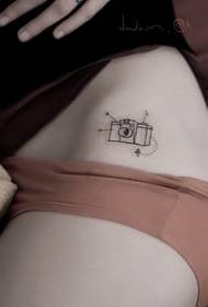 mini camera tattoo on sexy waist