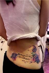 immagine del modello del tatuaggio della rosa di colore della vita delle donne di modo bello