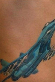 handsome waist take-off fighter tattoo pattern