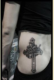modni bočni struk križ tetovaža uzorak slika