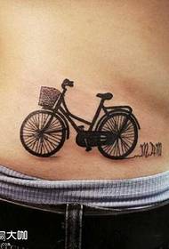 腰部自行车纹身图案