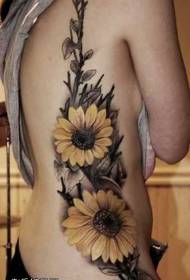 waist beautiful sunflower tattoo pattern