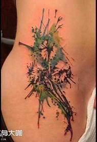 midja färg blomma tatuering mönster