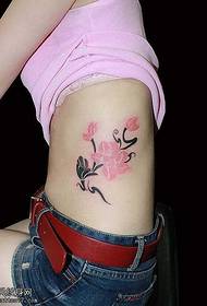 Waist flower tattoo pattern
