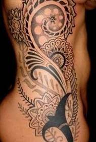 modello del tatuaggio della vite del fiore di modo di vita