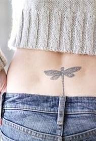 chithunzi chamkazi chokongola cha tattoo ya dragonfly