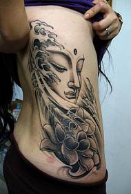 ženski bočni struk Buddha uzorak tetovaže lotosa