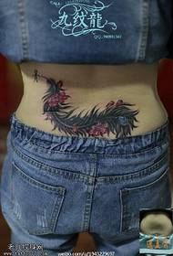 waist beautiful peacock feather tattoo pattern