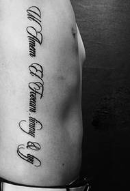 personal tattoo picture of men's side waist