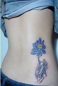 moda femmina latu cintura bella bergamota lotus mudellu di tatuaggi stampa