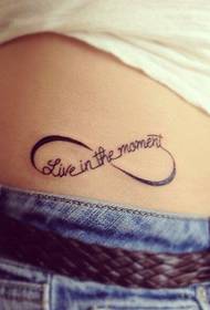girls waist letter tattoo pattern