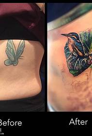 talje tatoveret fugl tatovering mønster
