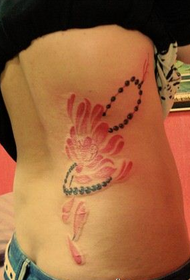 fete talie laterală lotus margele model tatuaj