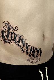 Mann Taille op d'Perséinlechkeet vun der Alternativ Englesch Tattoo Bild