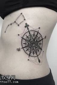 pás tetovanie kompas pasu