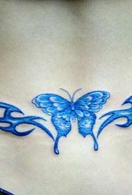 gëeegent fir Frae bloe Schmetterling Tattoo Muster