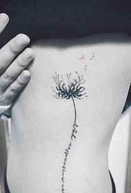 side waist letter tattoo is very beautiful