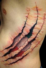 taille 3d tatouage en cuir déchiré