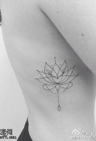 modèle de tatouage de lotus simple ligne sexy