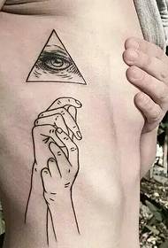 Immagine del tatuaggio linea artistica della vita laterale