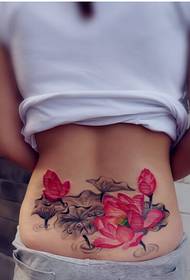 vacker midja vacker ganska lotus tatuering mönster bild