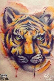 Model de tatuaj cap de tigru în stil Splash