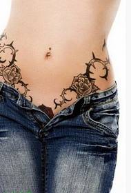 djevojka struka personalizirane rose rose tattoo pattern picture
