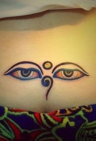 girl's waist like a tattoo of the eye of the god